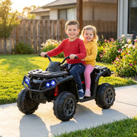 12V Kids Ride on ATV with 2 Seater,2* 45W Motor 7AH Battery Powered Electric Vehicle W/ LED Lights,High & Low Speed,Music,Spring Suspension,Ride on Car 4 Wheeler Quad for Boys & Girls,Black — Lifestyle