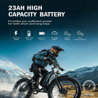 Electric Mountain Bike Built for Off-Road Adventures, 2000W Dual Motor, 52V 23AH Battery, 26 Inch Fat Tires