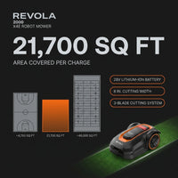 28-Volt 8 In. Cutting Width Robot Lawn Mower Revola X4E Mower, Brushless Wheel Motors, Cloudhawk App and Wifi Control — Results & Stats