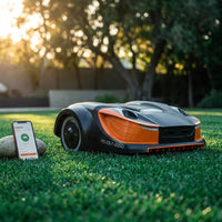 28-Volt 8 In. Cutting Width Robot Lawn Mower Revola X4E Mower, Brushless Wheel Motors, Cloudhawk App and Wifi Control — Studio Shot