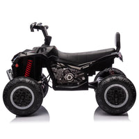 12V Kids Ride on ATV with 2 Seater,2* 45W Motor 7AH Battery Powered Electric Vehicle W/ LED Lights,High & Low Speed,Music,Spring Suspension,Ride on Car 4 Wheeler Quad for Boys & Girls,Black