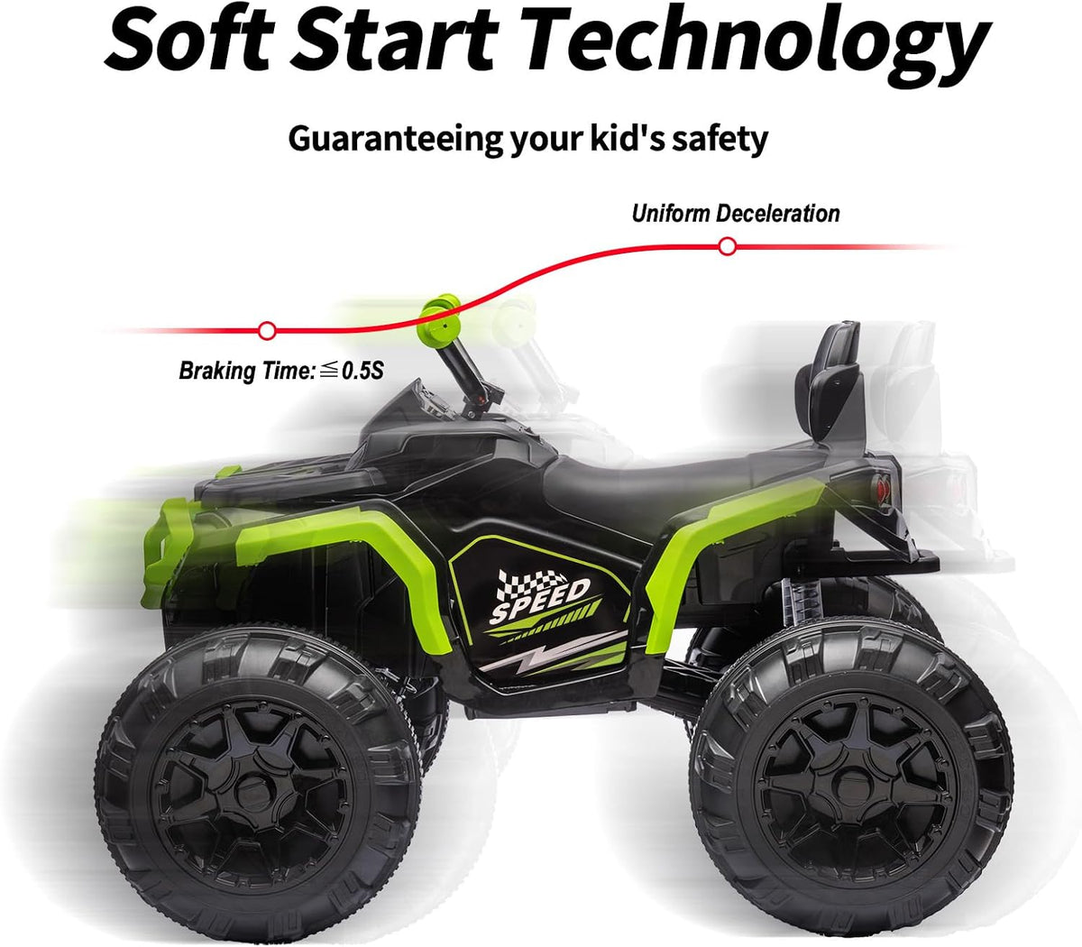 24V Kids ATV 4 Wheeler, Electric ATV Four Wheeler for Big Kids 3-8