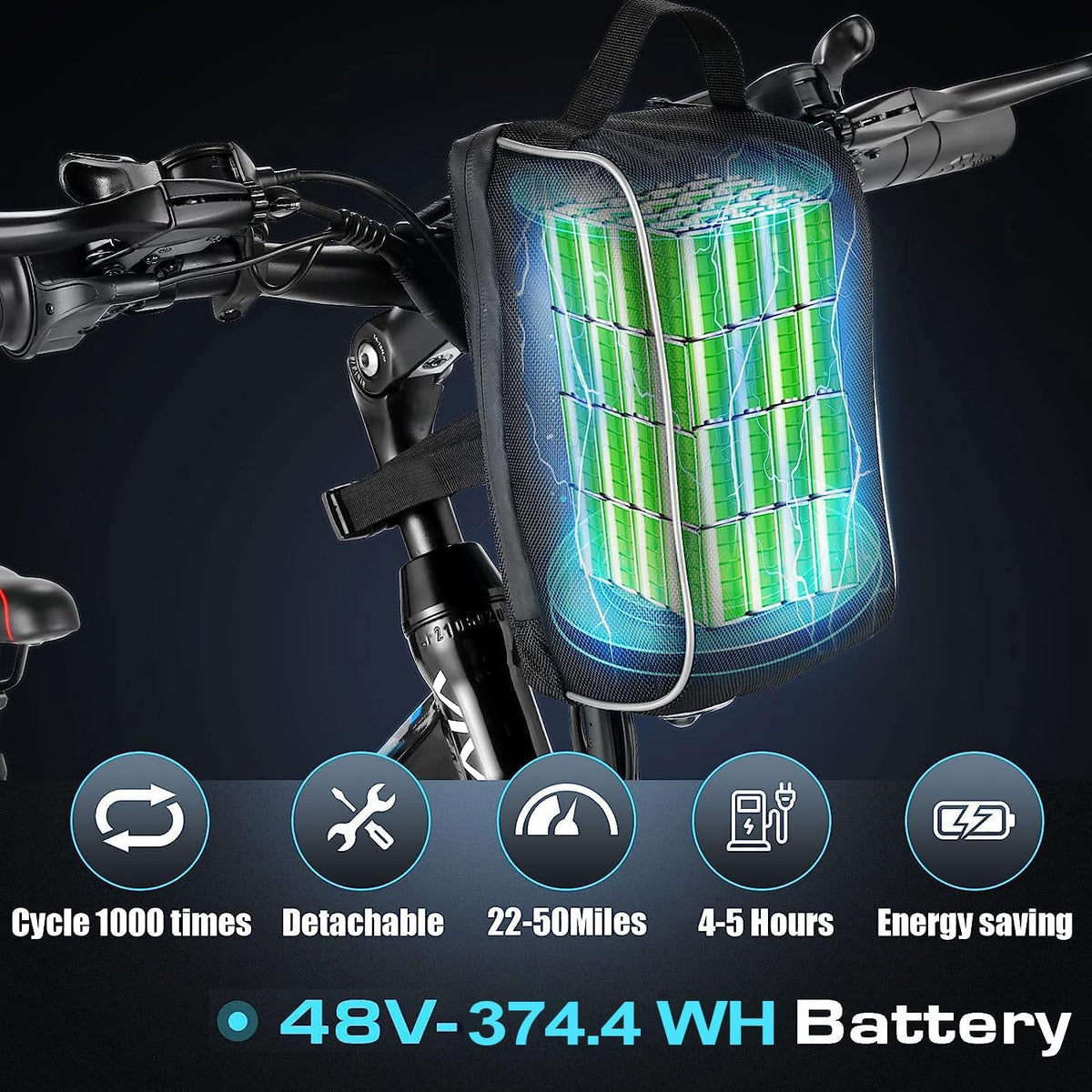 M026TGB 26" Electric Bike for Adults, 500W (Peak 1000W Motor Folding Electric Commuter Bike with Front Basket, 48V Removable Battery Ebike, 21 Speed Ebike, up to 50 Miles