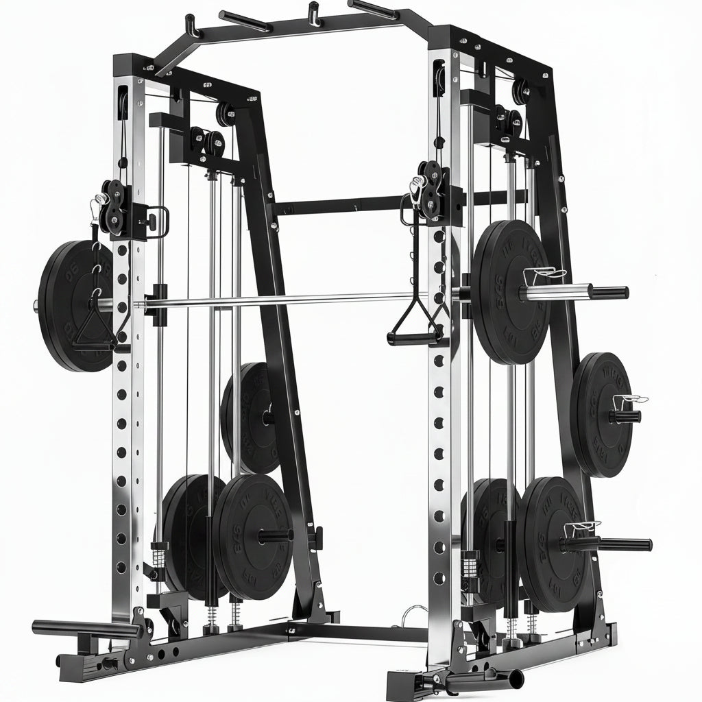 Smith Machine Home Gym – 2200LBS Multi-Function Squat Rack with Smith Bar