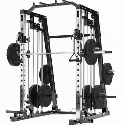 Smith Machine Home Gym – 2200LBS Multi-Function Squat Rack with Smith Bar