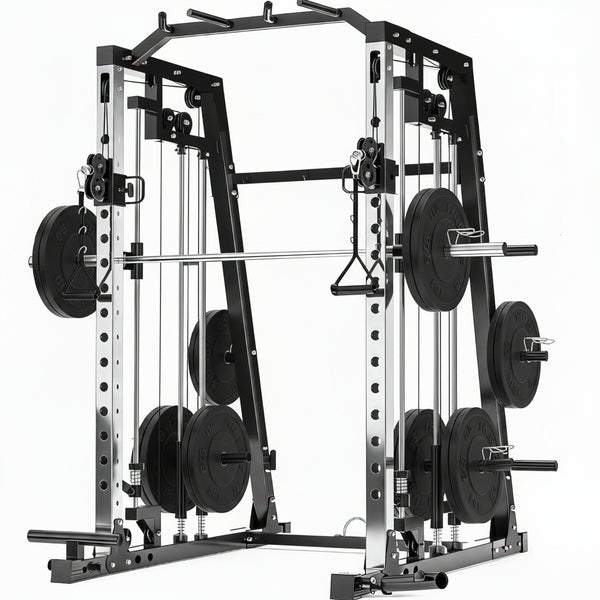 Smith Machine Home Gym – 2200LBS Multi-Function Squat Rack with Smith Bar