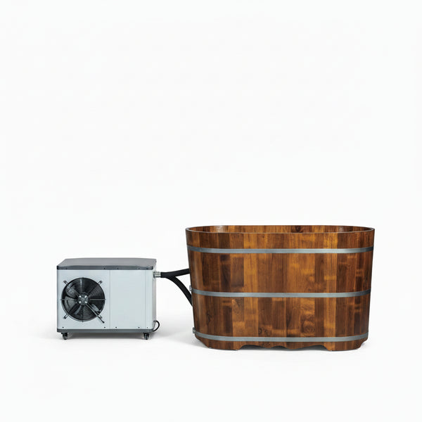 WOODBRIDGE 54" Indoor Cold Plunge Tub W/ 1.3 HP White Chiller – Rapid Cooling & Heating, Ozone Sanitation, Filter Circulation System, Wifi-Enabled & Remote Control via APP, Insulated Tub Cover