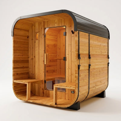 Outdoor Sauna Designed for Home Wellness, Cedar Construction, 9kW Electric Heater, WiFi Control, 2-4 Person