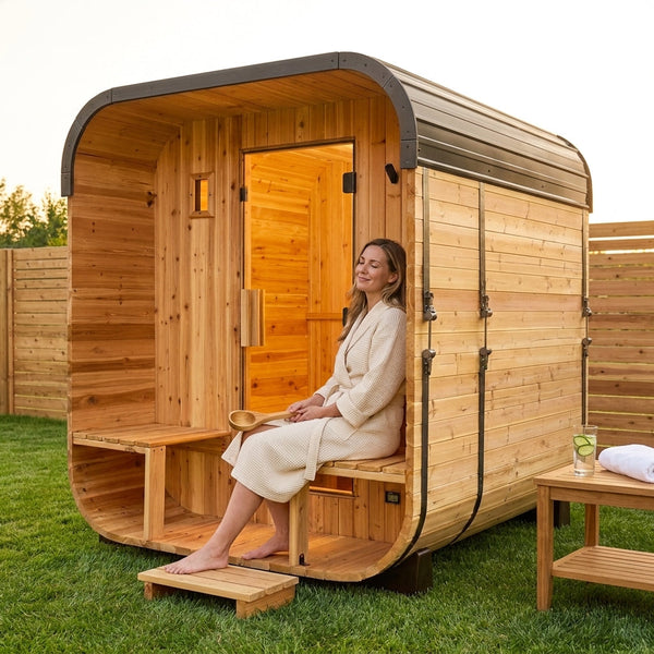 Outdoor Sauna Designed for Home Wellness, Cedar Construction, 9kW Electric Heater, WiFi Control, 2-4 Person