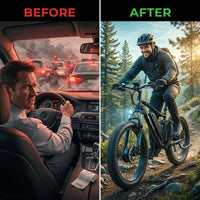 Off-Road Full Suspension Electric Bike 2000W Dual Motor 52V 23AH Battery Mountain Electric Bike 26 Inch Fat Tire Electric Bike — Before & After