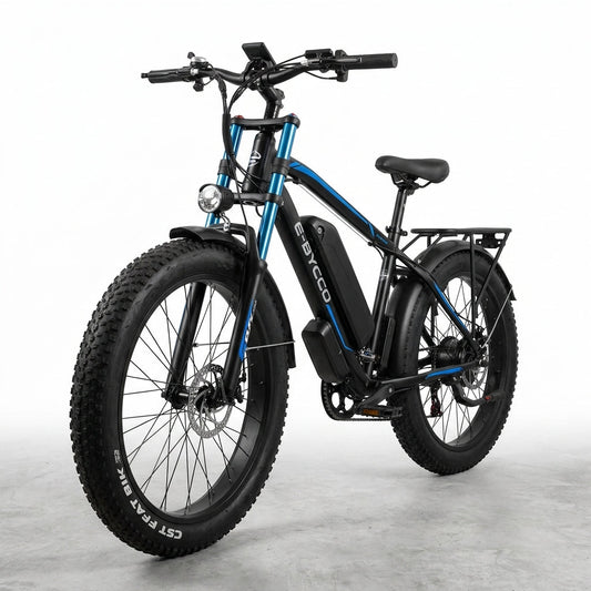 Off-Road Full Suspension Electric Bike 2000W Dual Motor 52V 23AH Battery Mountain Electric Bike 26 Inch Fat Tire Electric Bike — Studio Shot
