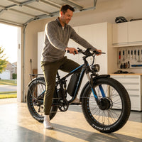 Off-Road Full Suspension Electric Bike 2000W Dual Motor 52V 23AH Battery Mountain Electric Bike 26 Inch Fat Tire Electric Bike — Lifestyle