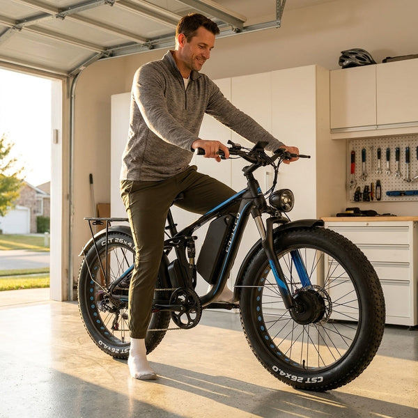 Electric Mountain Bike Built for Off-Road Adventures, 2000W Dual Motor, 52V 23AH Battery, 26 Inch Fat Tires