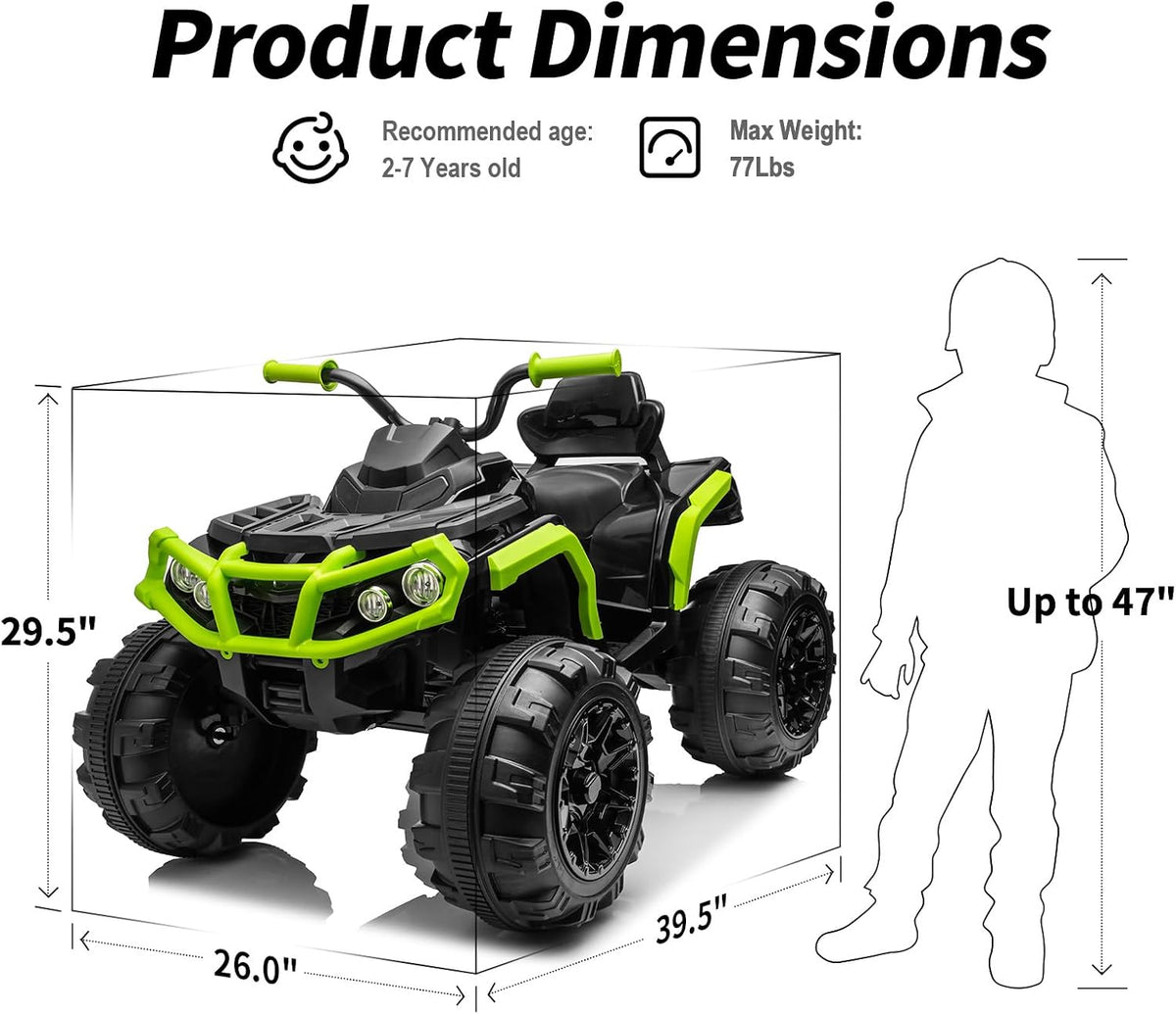 24V Kids ATV 4 Wheeler, Electric ATV Four Wheeler for Big Kids 3-8