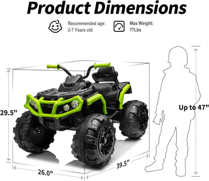 24V Kids ATV 4 Wheeler, Electric ATV Four Wheeler for Big Kids 3-8