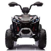 12V Kids Ride on ATV with 2 Seater,2* 45W Motor 7AH Battery Powered Electric Vehicle W/ LED Lights,High & Low Speed,Music,Spring Suspension,Ride on Car 4 Wheeler Quad for Boys & Girls,Black