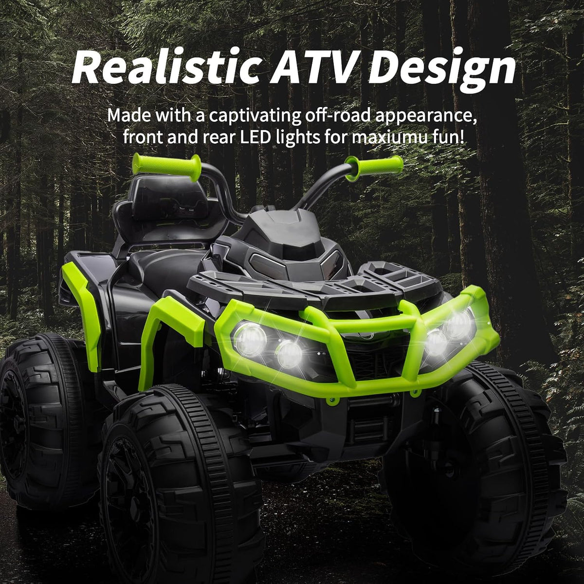 24V Kids ATV 4 Wheeler, Electric ATV Four Wheeler for Big Kids 3-8