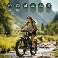 Electric Mountain Bike Built for Off-Road Adventures, 2000W Dual Motor, 52V 23AH Battery, 26 Inch Fat Tires