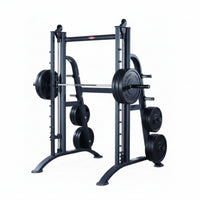 Smith Machine Built for Complete Strength Training, Height-Adjustable Supports, Multiple Bar Positions, Elastic Docks
